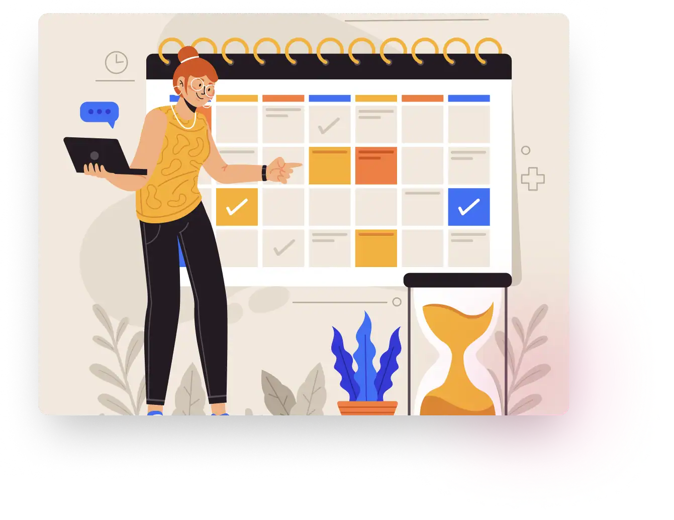 Calendar and scheduling illustration